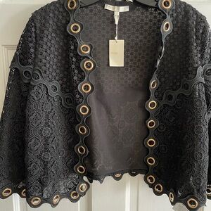 Maje- cropped jacket. NWT black with grommets